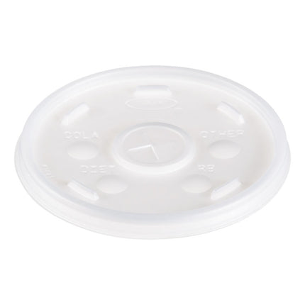 Plastic Lids, Straw-Slot Lid, Fits 12 oz to 24 oz Hot/Cold Foam Cups, Translucent, 100/Pack, 10 Packs/Carton