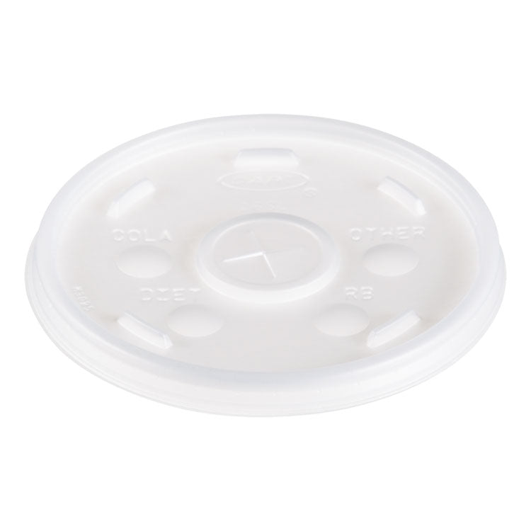 Plastic Lids, Straw-Slot Lid, Fits 12 oz to 24 oz Hot/Cold Foam Cups, Translucent, 100/Pack, 10 Packs/Carton
