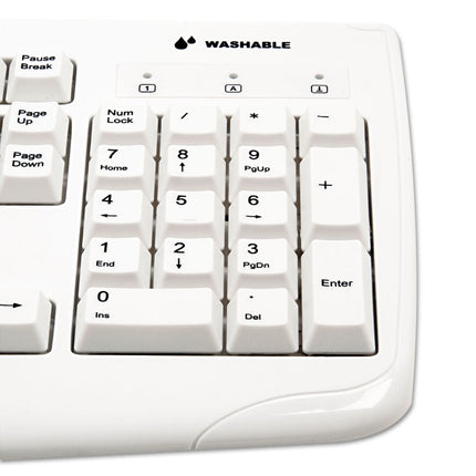 Pro Fit Usb Washable Keyboard, 104 Keys, White