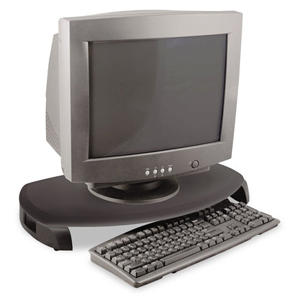 Crt/lcd Stand With Keyboard Storage, 23" X 13.25" X 3", Black, Supports 80 Lbs