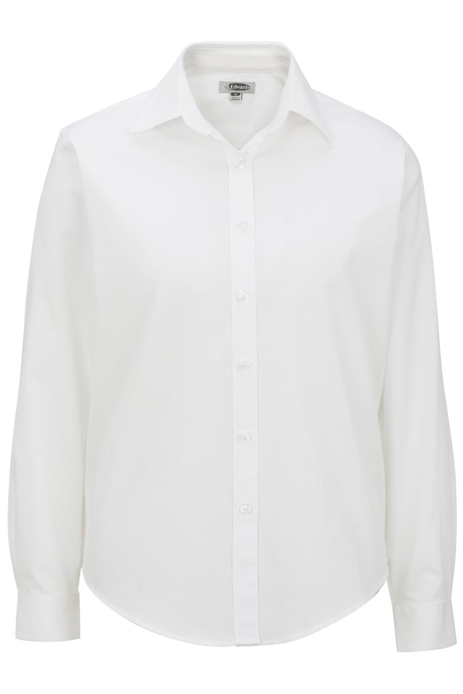EDWARDS LADIES PINPOINT OXFORD SHIRT - LONG SLEEVE
