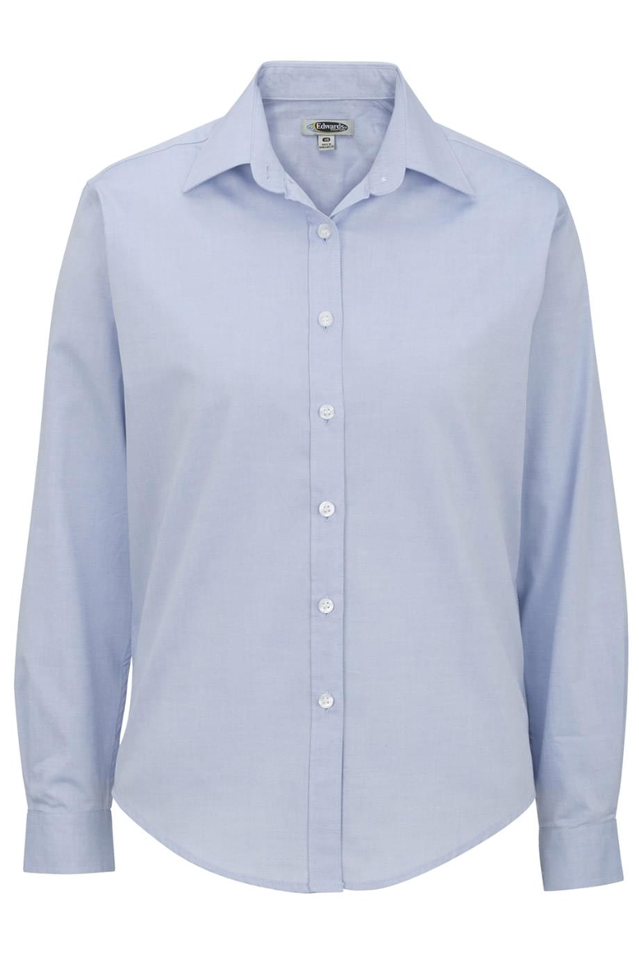 EDWARDS LADIES PINPOINT OXFORD SHIRT - LONG SLEEVE