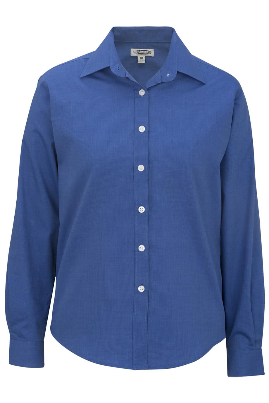 EDWARDS PINPOINT OXFORD LONG SLEEVE LADIES SHIRT