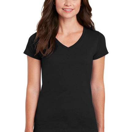 Gildan ® Women's Heavy Cotton   100% Cotton V-Neck T-Shirt. 5V00L