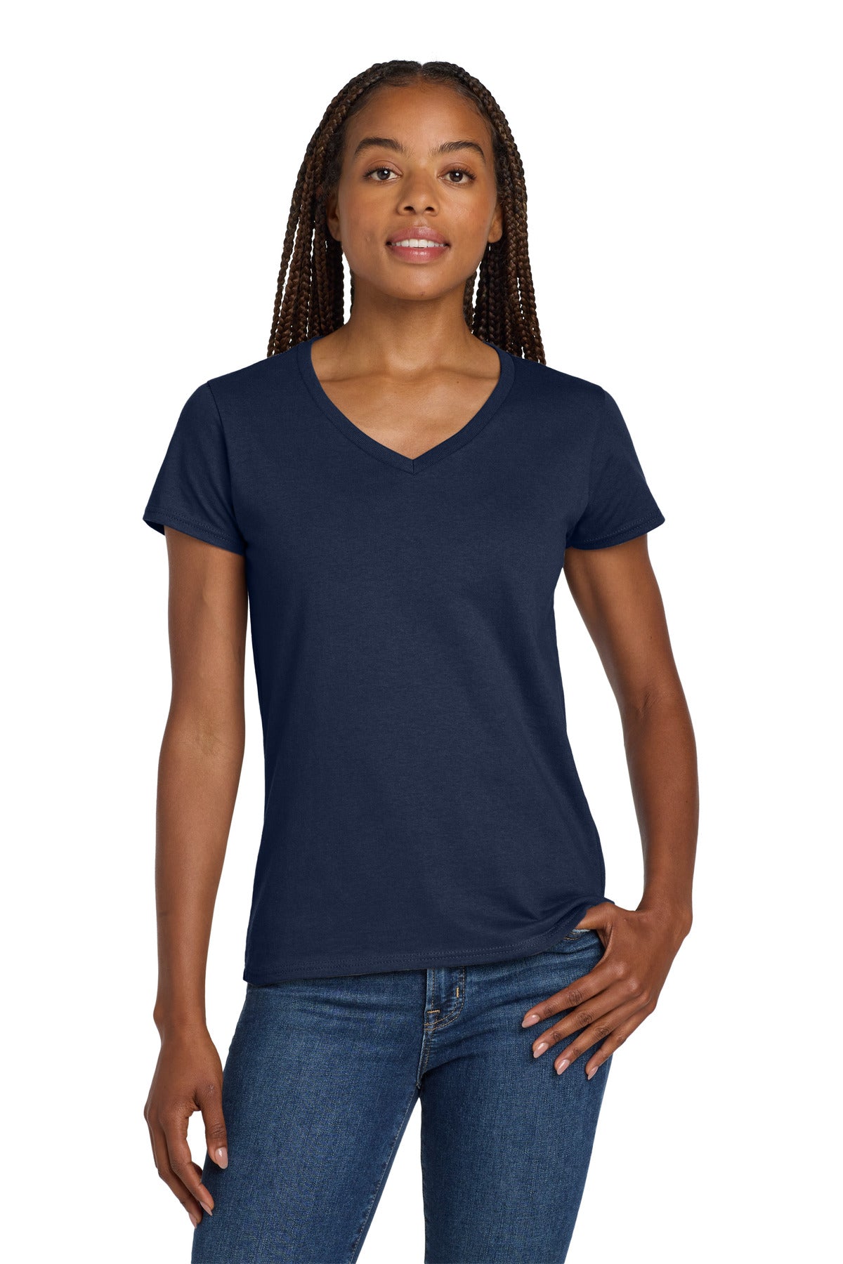 Gildan® Women's Heavy Cotton™ 100% Cotton V-Neck T-Shirt 5V00L