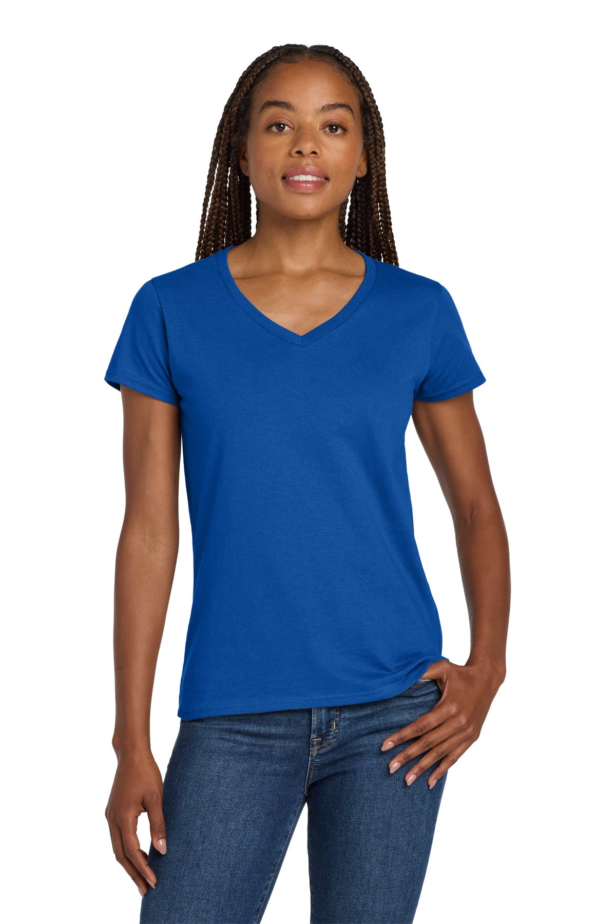 Gildan® Women's Heavy Cotton™ 100% Cotton V-Neck T-Shirt 5V00L