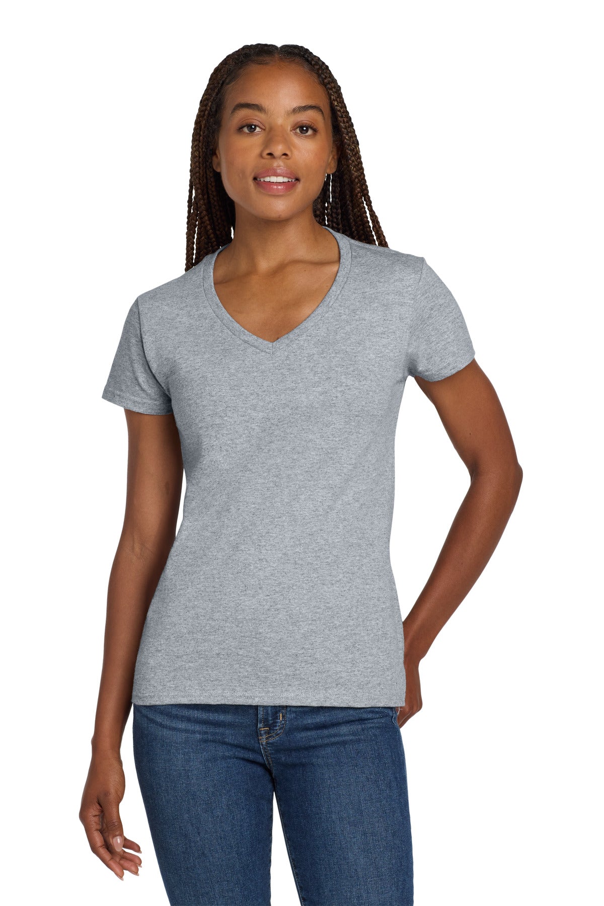 Gildan® Women's Heavy Cotton™ 100% Cotton V-Neck T-Shirt 5V00L