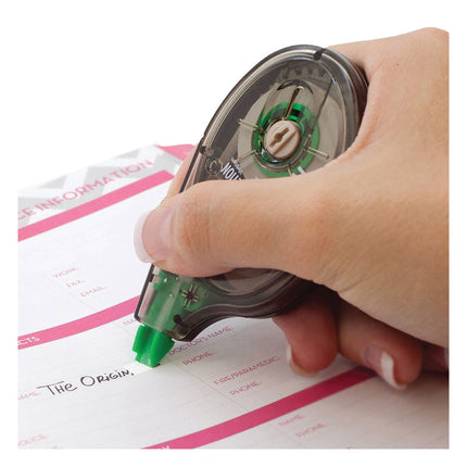MONO Correction Tape, Non-Refillable, Gray/Clear Applicator, 0.17" x 394", White Tape