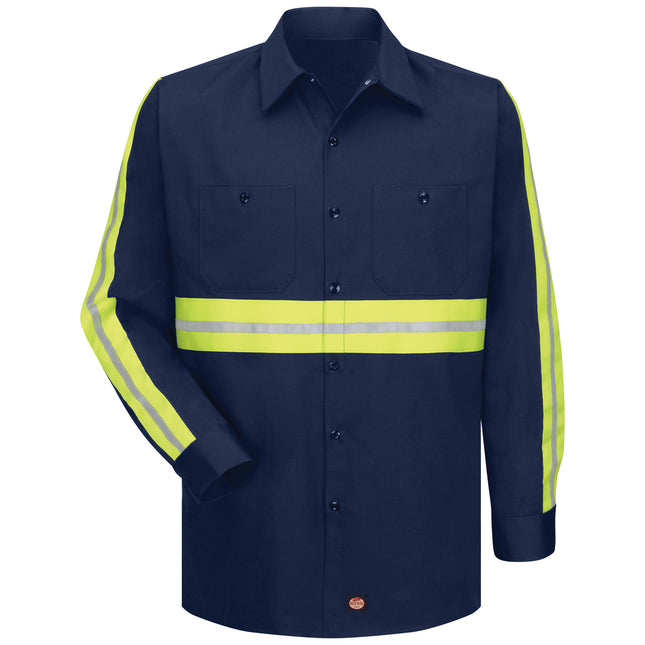 Red Kap® Long Sleeve Enhanced Visibility Cotton Work Shirt / SC30EN
