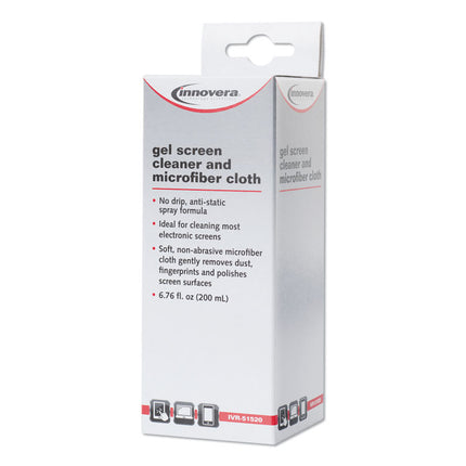 Anti-Static Gel Screen Cleaner, With Gray Microfiber Cloth, 4 Oz Spray Bottle