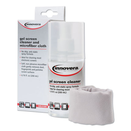Anti-Static Gel Screen Cleaner, With Gray Microfiber Cloth, 4 Oz Spray Bottle