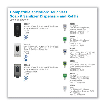 GP enMotion Automated Touchless Antimicrobial Foam Soap Refill, Tranquil Aloe, 1,200 mL Bottle, 2/Carton