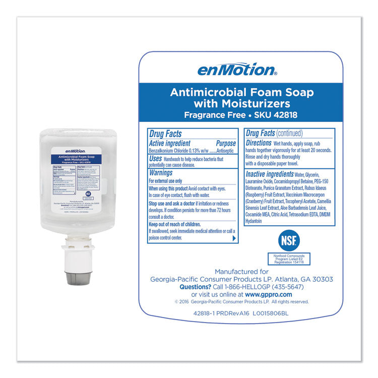 Gp Enmotion Automated Touchless Antimicrobial Foam Soap Refill, Unscented, 1,200 Ml, 2/carton