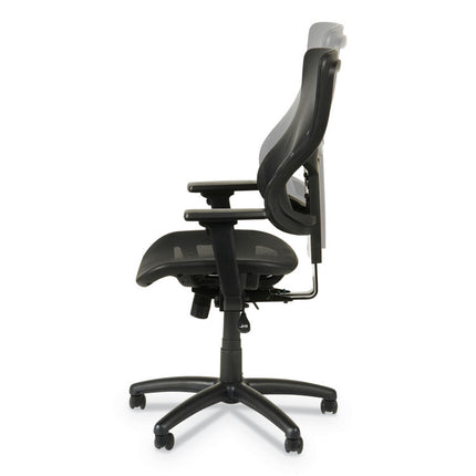 Alera Elusion II Series Suspension Mesh Mid-Back Synchro Seat Slide Chair, Supports 275 lb, 16.34" to 20.35" Seat, Black