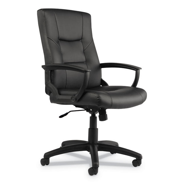 Alera Yr Series Executive High-Back Swivel/tilt Bonded Leather Chair, Supports 275 Lb, 17.71" To 21.65" Seat Height, Black