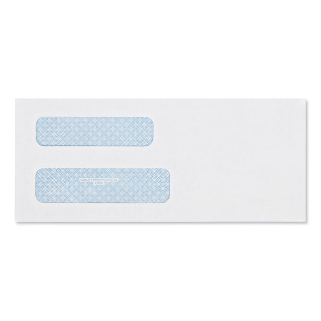 Double Window Security-Tinted Check Envelope, #8 5/8, Commercial Flap, Gummed Closure, 3.63 X 8.63, White, 500/box