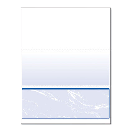 Standard Security Check, 11 Features, 8.5 X 11, Blue Marble Bottom, 500/ream