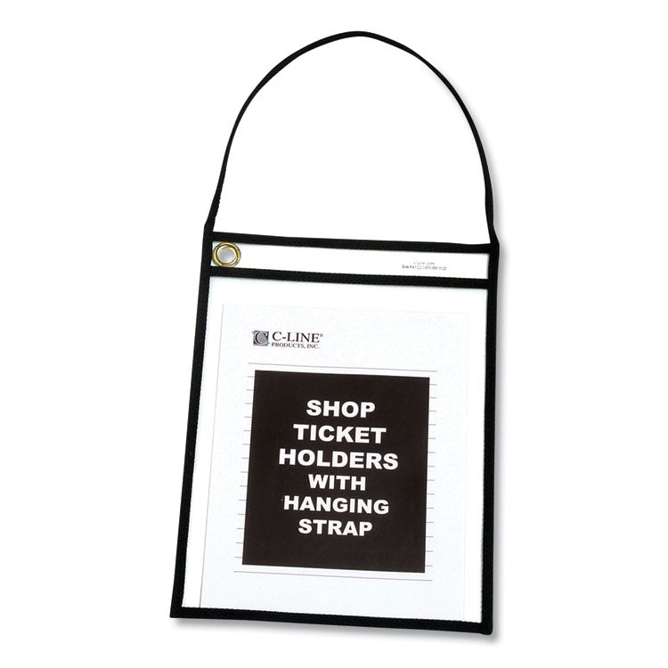 1-Pocket Shop Ticket Holder w/Setrap, Black Stitching, 75-Sheet, 9 x 12, 15/Box