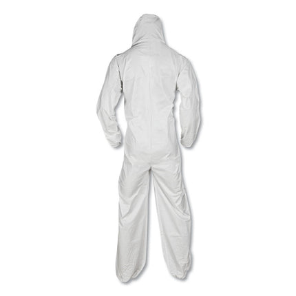 A20 Elastic Back and Ankle Hood and Boot Coveralls, X-Large, White, 24/Carton