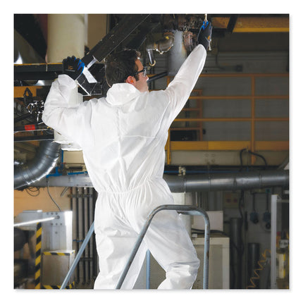 A20 Elastic Back, Cuff And Ankle Hooded Coveralls, Zip, X-Large, White, 24/carton