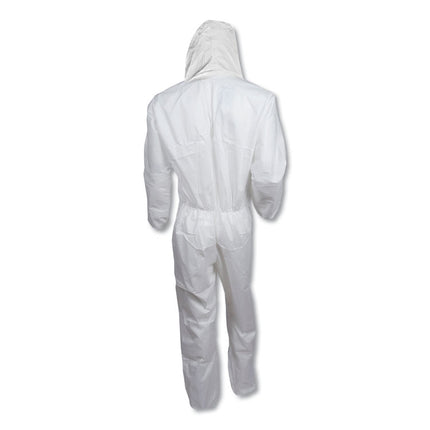 A30 Elastic-Back and Cuff Hooded Coveralls, 2X-Large, White, 25/Carton