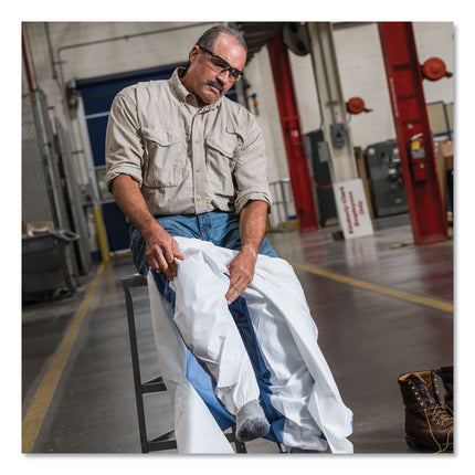 A40 Breathable Back Coveralls, 5X-Large to 6X-Large Combo, White/Blue, 25/Carton