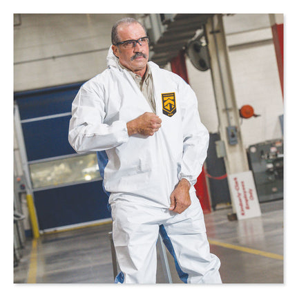 A40 Breathable Back Coveralls, 4X-Large, White/Blue, 25/Carton