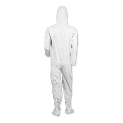 A40 Elastic-Cuff, Ankle, Hood And Boot Coveralls, Large, White, 25/carton