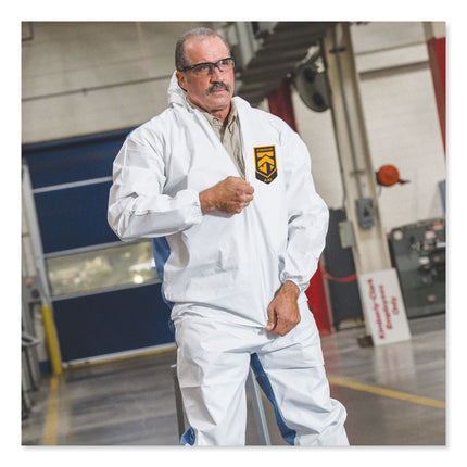 A40 Breathable Back Coveralls, 4X-Large, White/Blue, 25/Carton