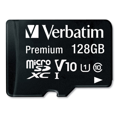 128gb Premium Microsdxc Memory Card With Adapter, Uhs-I V10 U1 Class 10, Up To 90mb/s Read Speed