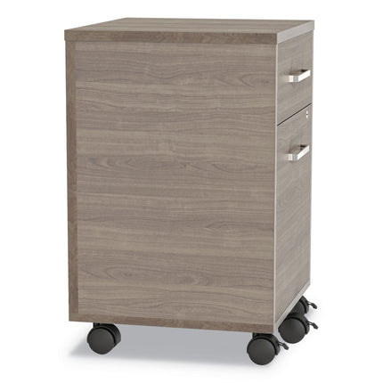 Urban Mobile File Pedestal, Left Or Right, 2-Drawers: Box/file, Legal/a4, Natural Walnut, 16" X 15.25" X 23.75"
