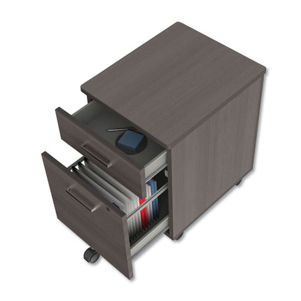 Trento Line Mobile Pedestal File, Left Or Right, 2-Drawers: Box/file, Legal/letter, Mocha, 16.5" X 19.75" X 23.63"