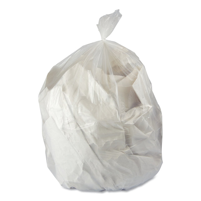 Linear Low-Density Can Liners, 7 gal, 0.35 mil, 20" x 21", Clear, Flat Pack, 1,000/Carton