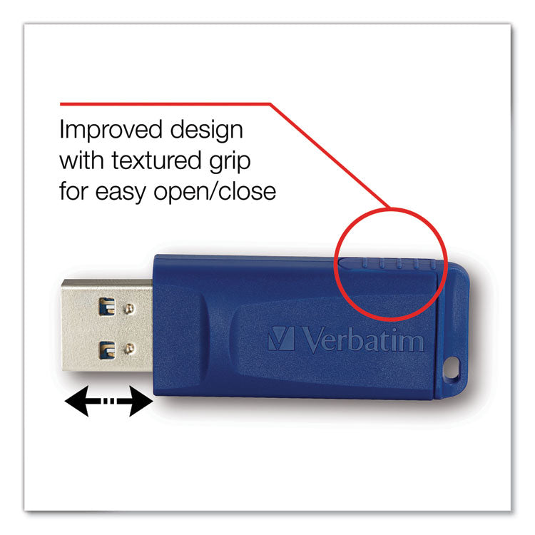 Classic Usb 2.0 Flash Drive, 16 Gb, Blue, 5/pack