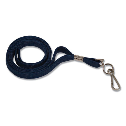 Deluxe Lanyards, Metal J-Hook Fastener, 36" Long, Blue, 24/Box
