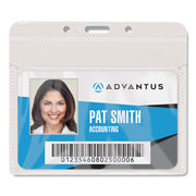 PVC-Free Badge Holders, Horizontal, Clear 4.5" x 4" Holder, 4.13" x 3.25" Insert, 50/Pack