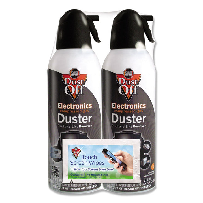 Disposable Compressed Air Duster, 10 Oz Can, 2/pack