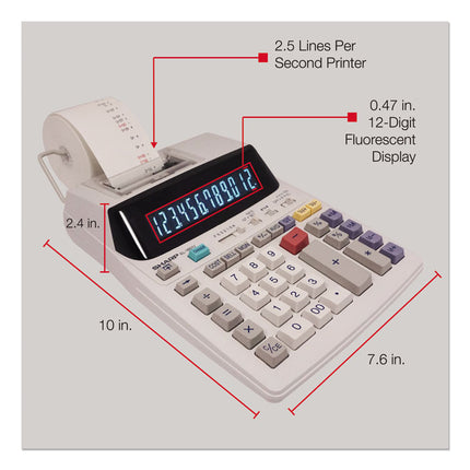 El-1801v Two-Color Printing Calculator, Black/red Print, 2.1 Lines/sec