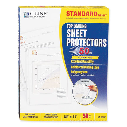 Standard Weight Polypropylene Sheet Protectors, Clear, 2", 11 x 8.5, 50/Box