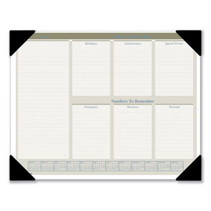 Executive Monthly Desk Pad Calendar, 22 x 17, White Sheets, Black Corners, 12-Month (Jan to Dec): 2025