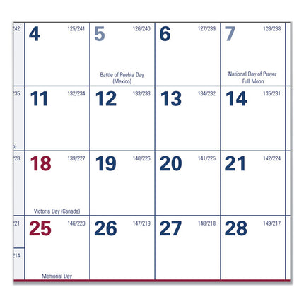 Erasable Vertical/Horizontal Wall Planner, 32 x 48, White/Blue/Red Sheets, 12-Month (Jan to Dec): 2025