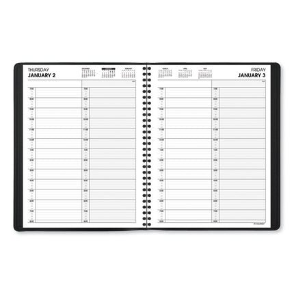 Two-Person Group Daily Appointment Book, 11 x 8, Black Cover, 12-Month (Jan to Dec): 2025