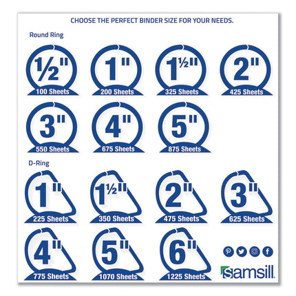 Earth's Choice Plant-Based Round Ring View Binder, 3 Rings, 0.5" Capacity, 11 x 8.5, White