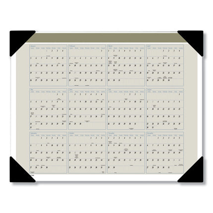 Executive Monthly Desk Pad Calendar, 22 x 17, White Sheets, Black Corners, 12-Month (Jan to Dec): 2025