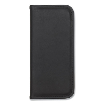 Professional Vinyl Business Card File, Holds 160 2 x 3.5 Cards, 4.75 x 10.25, Black