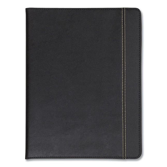 Slimline Padfolio, Leather-Look/faux Reptile Trim, Writing Pad, Black