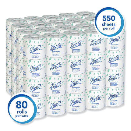 Essential Standard Roll Bathroom Tissue for Business, Septic Safe, 2-Ply, White, 550 Sheets/Roll