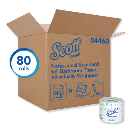 Essential Standard Roll Bathroom Tissue for Business, Septic Safe, 2-Ply, White, 550 Sheets/Roll