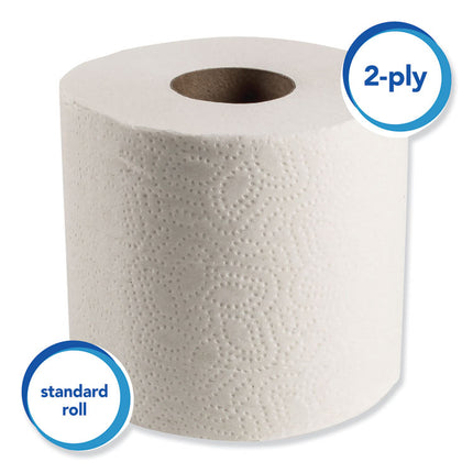 Essential Standard Roll Bathroom Tissue for Business, Septic Safe, 2-Ply, White, 550 Sheets/Roll