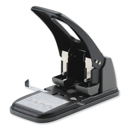 100-Sheet High Capacity Two-Hole Punch, Fixed Centers, 9/32" Holes, Black/gray